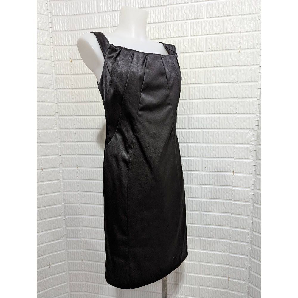 Niki by Niki Lavis Women's Black Satin Sleeveless Mini Dress Size 4 NWT